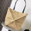 Medium Puzzle Fold tote in raffia