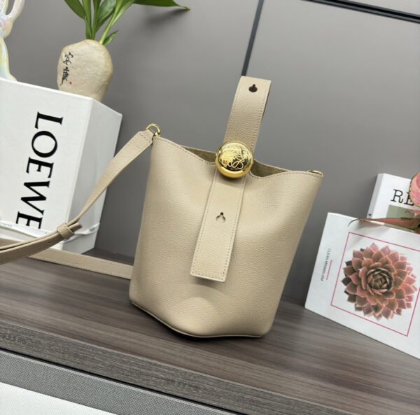 Mini Pebble Bucket bag in soft grained calfskin