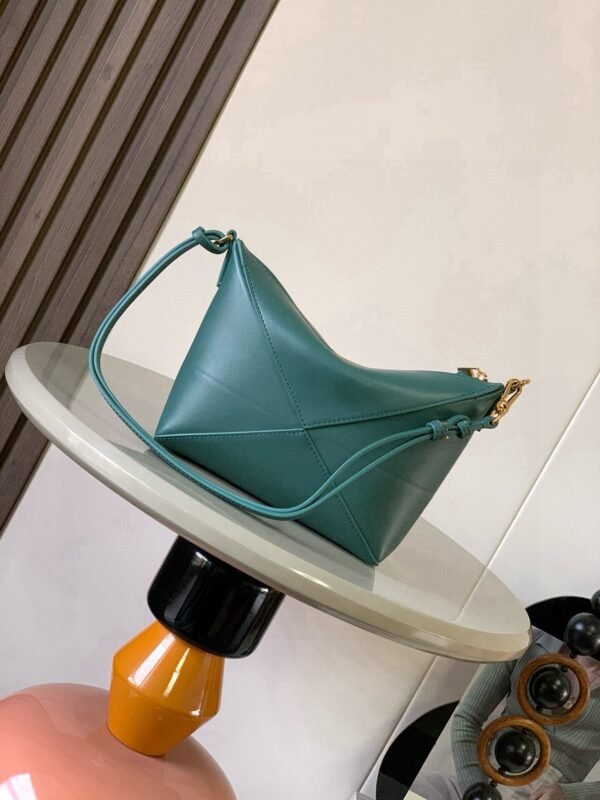 Puzzle Fold pouch in shiny nappa calfskin