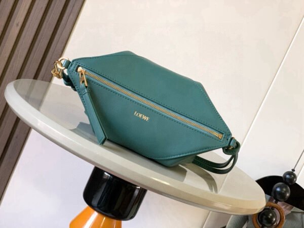 Puzzle Fold pouch in shiny nappa calfskin