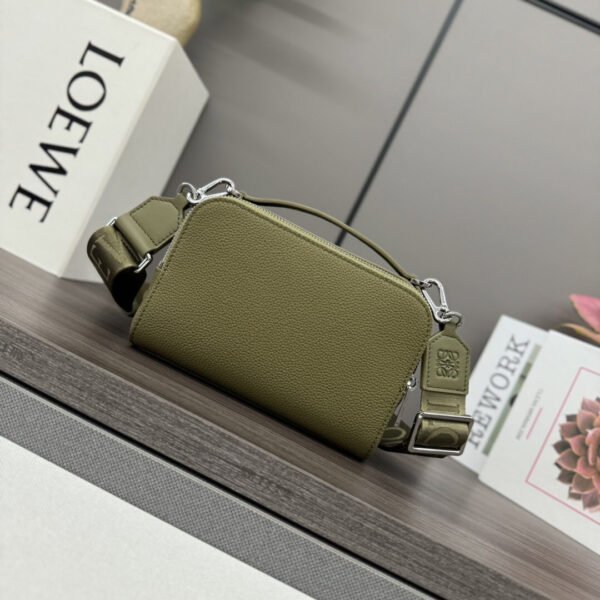 Mini crossbody camera bag in soft grained calfskin