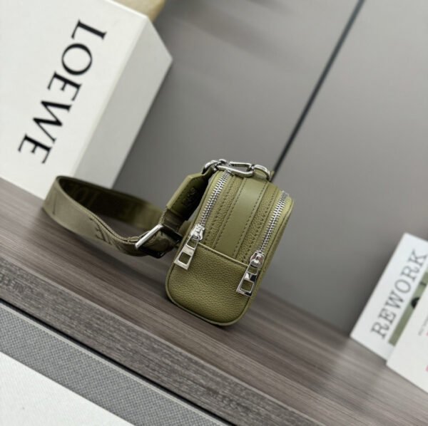 Mini crossbody camera bag in soft grained calfskin