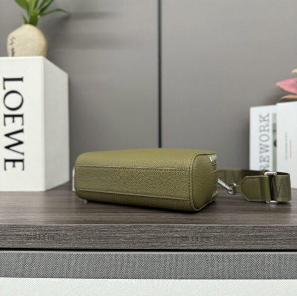 Mini crossbody camera bag in soft grained calfskin