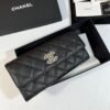 Caviar Quilted Crystal CC Large Gusset Flap Wallet