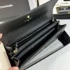 Caviar Quilted Crystal CC Large Gusset Flap Wallet