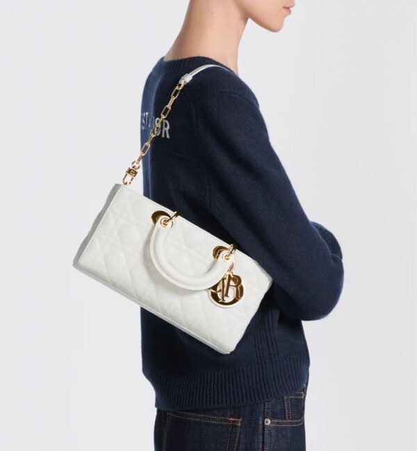 Dior Medium Lady D-Joy Bag White