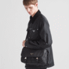 Re-Nylon and Saffiano leather shoulder bag