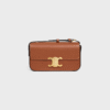 CELINE SHOULDER BAG CLAUDE IN SHINY CALFSKIN - BROWN