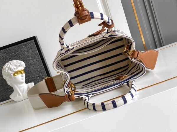 Prada Jardinière striped cotton canvas mini-bag