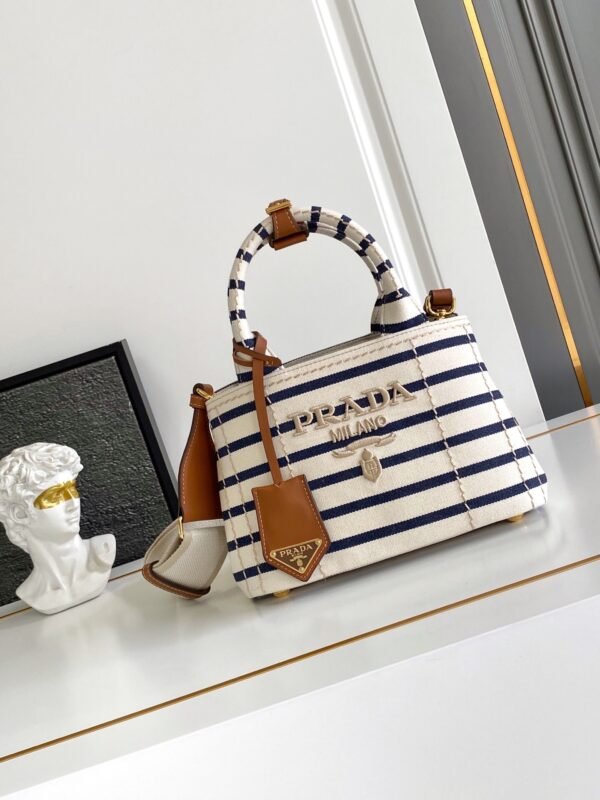 Prada Jardinière striped cotton canvas mini-bag