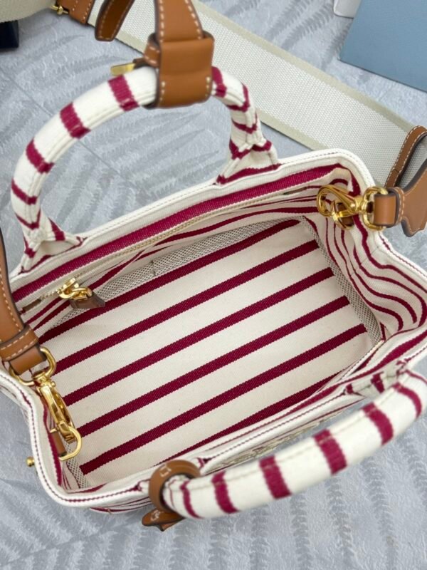 Prada Jardinière striped cotton canvas mini-bag