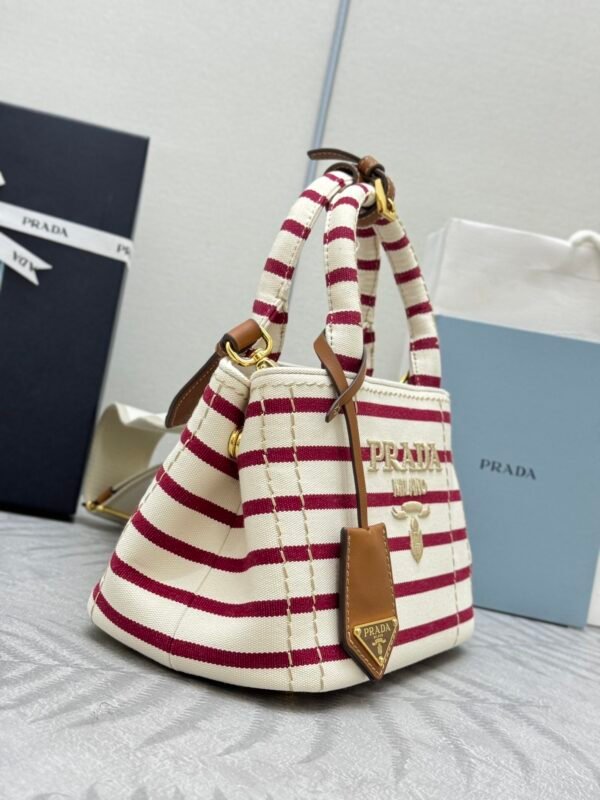 Prada Jardinière striped cotton canvas mini-bag