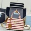 Prada Jardinière striped cotton canvas mini-bag