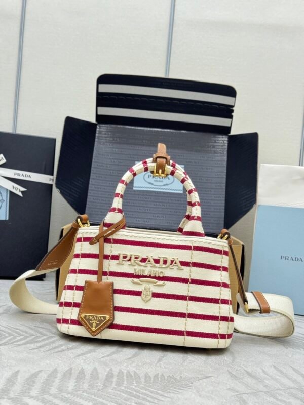 Prada Jardinière striped cotton canvas mini-bag