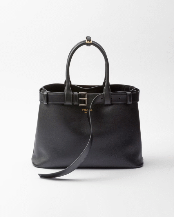 Prada Buckle large leather handbag with belt