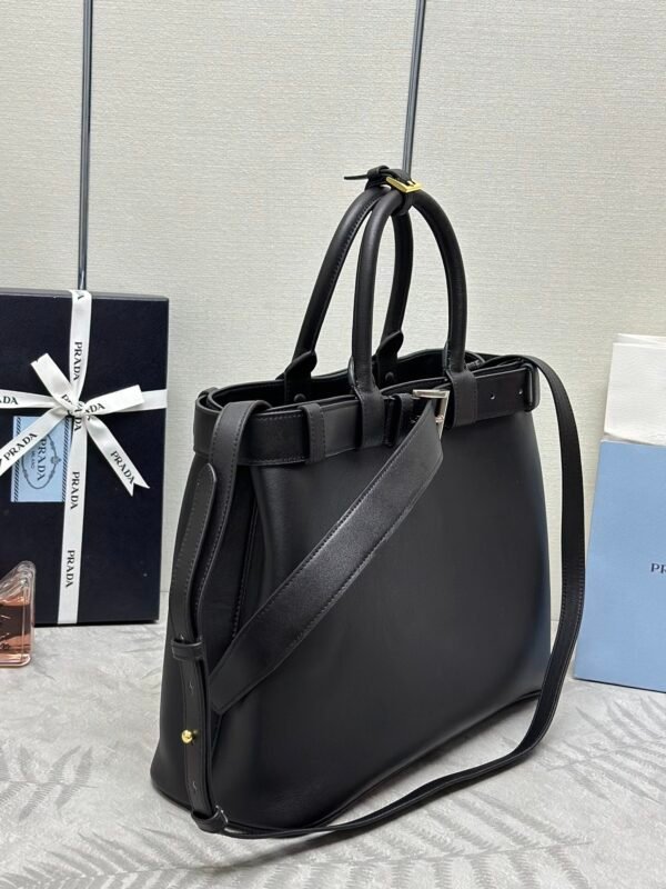 Prada Buckle large leather handbag with belt