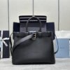 Prada Buckle large leather handbag with belt