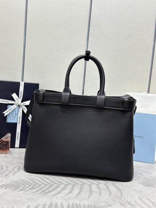 Prada Buckle large leather handbag with belt