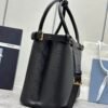 Prada Buckle medium leather handbag with double belt
