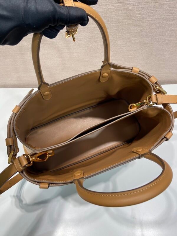 Prada Buckle medium leather handbag with double belt