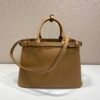 Prada Buckle medium leather handbag with double belt