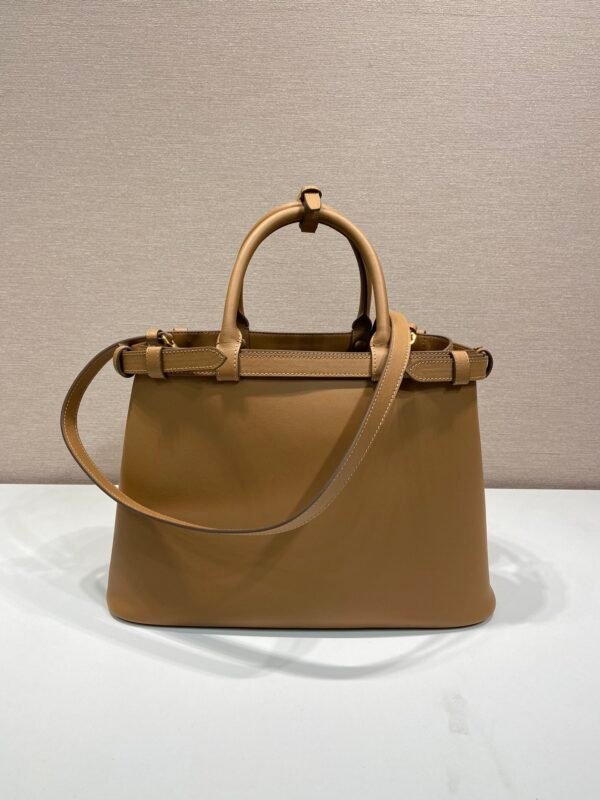 Prada Buckle medium leather handbag with double belt