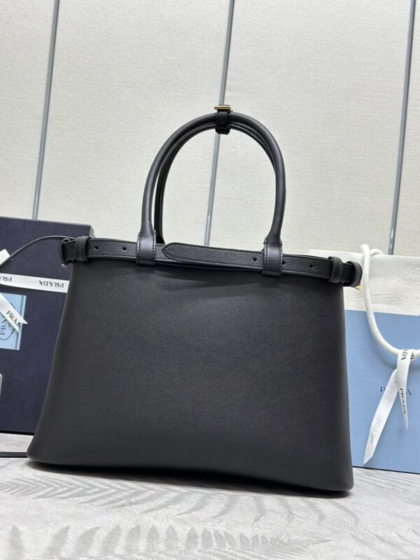 Prada Buckle medium leather handbag with double belt