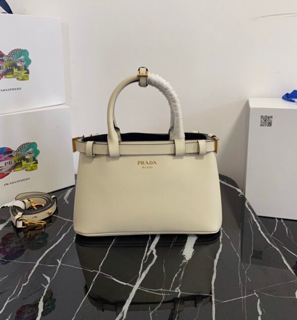 Prada Buckle small leather handbag with double belt