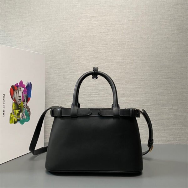 Prada Buckle small leather handbag with double belt