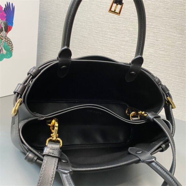 Prada Buckle small leather handbag with double belt