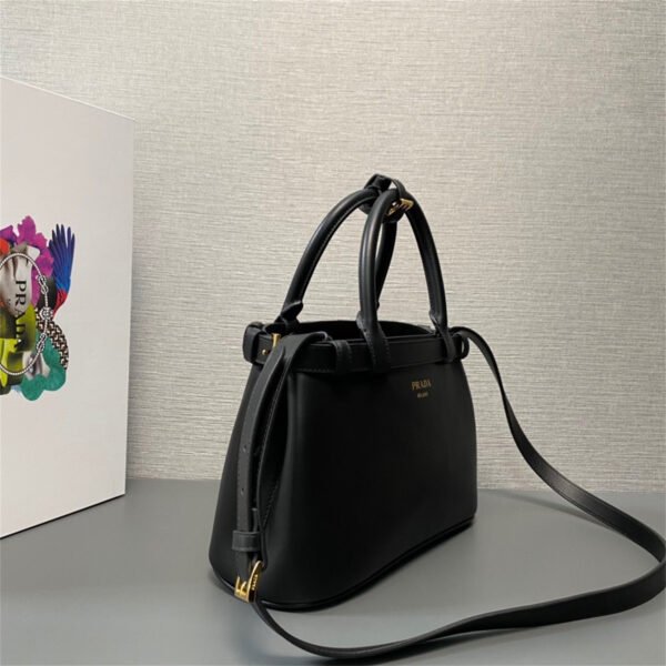 Prada Buckle small leather handbag with double belt