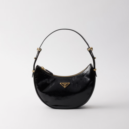 Prada Arqué naplak patent leather shoulder bag