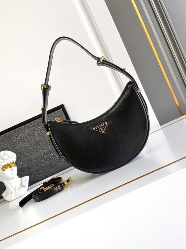Prada Arqué naplak patent leather shoulder bag