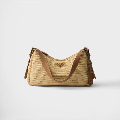 Prada Aimée large crochet and leather bag