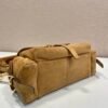 Prada Explore medium suede shoulder bag with flap
