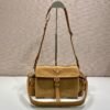 Prada Explore medium suede shoulder bag with flap