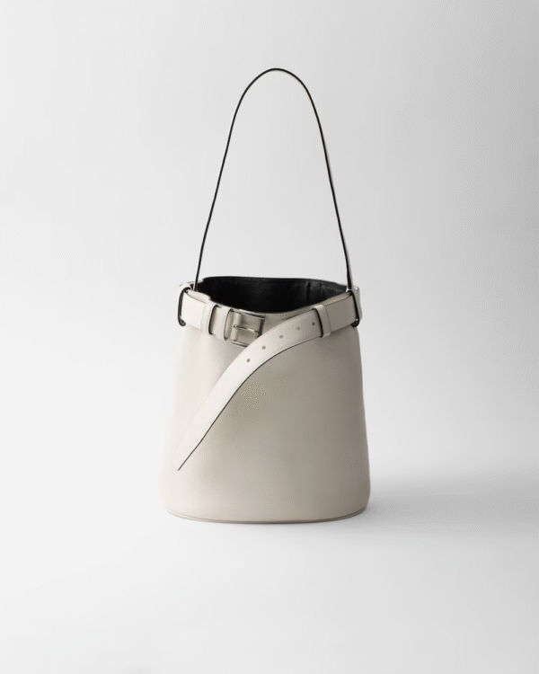 Prada Buckle leather bucket bag with belt