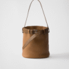 Prada Buckle leather bucket bag with belt