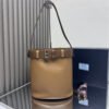 Prada Buckle leather bucket bag with belt