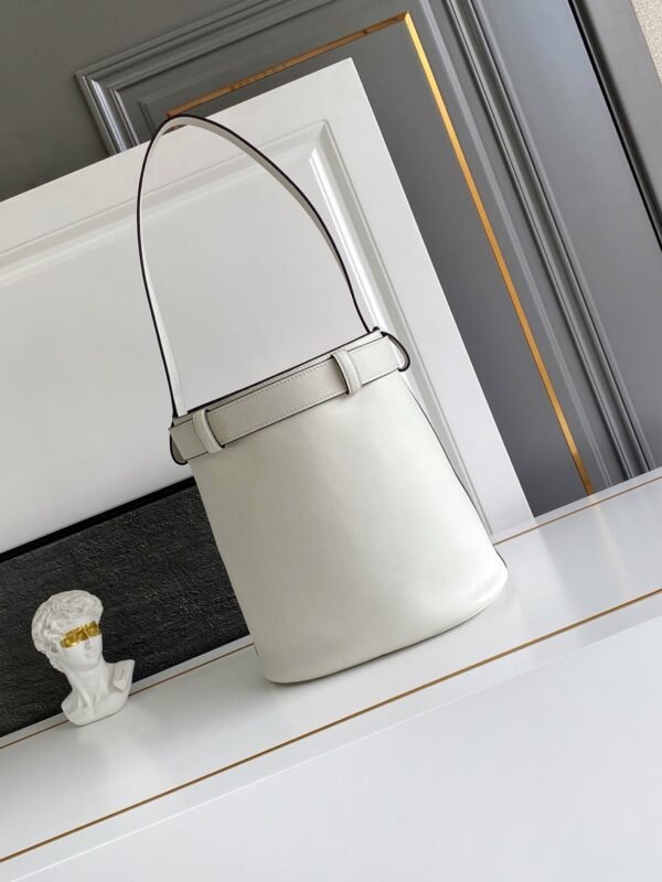 Prada Buckle leather bucket bag with belt