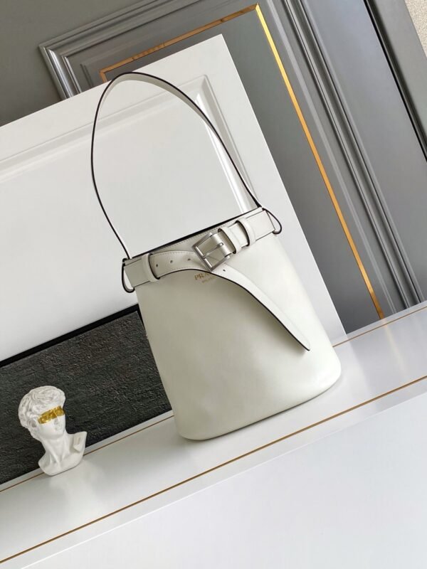 Prada Buckle leather bucket bag with belt