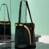 Prada Buckle leather bucket bag with jeweled belt