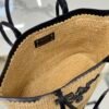 Medium crochet and leather tote bag