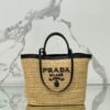 Medium crochet and leather tote bag