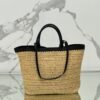 Medium crochet and leather tote bag