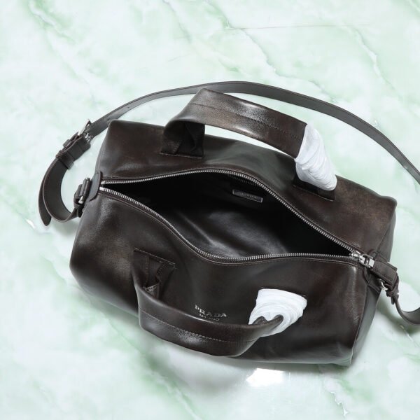 Small nappa leather duffle bag