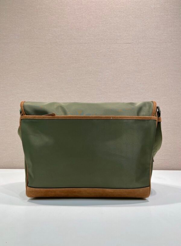 Large Re-Nylon and suede shoulder bag