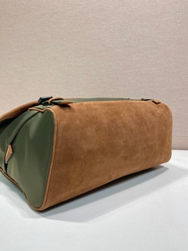 Large Re-Nylon and suede shoulder bag