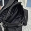Re-Nylon and leather shoulder bag