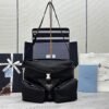 Re-Nylon and leather shoulder bag